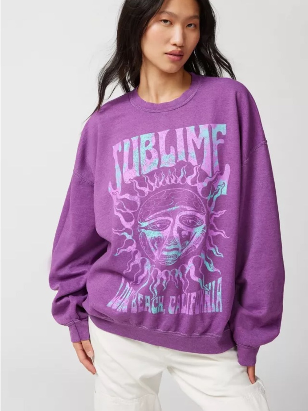 Purple Graphic 'Sublime' Crewneck Sweatshirt
